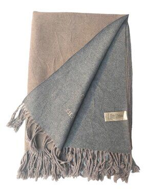 Pre-Owned Vintage Burberry Taupe & Gray Shawl Wrap Scarf Scarves
